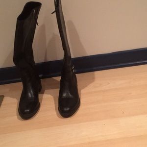 Franco Sarto black wide calf riding boots